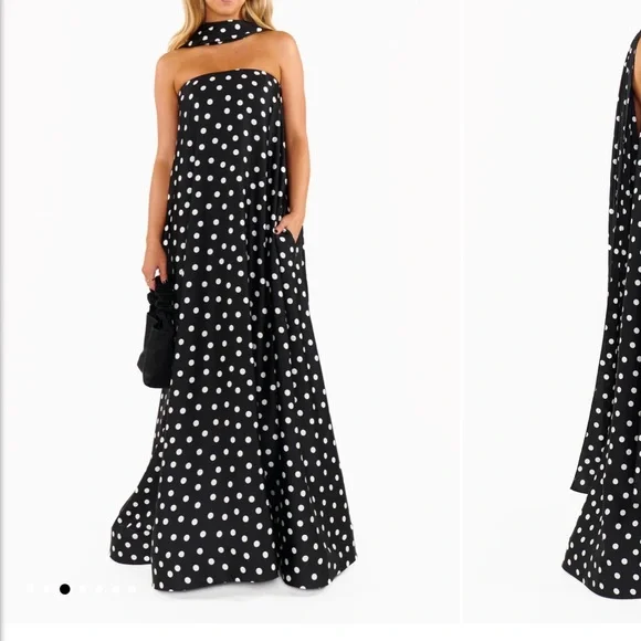 Show Me Your MuMu Black and White Polka Dot Dress - Picture 3 of 4